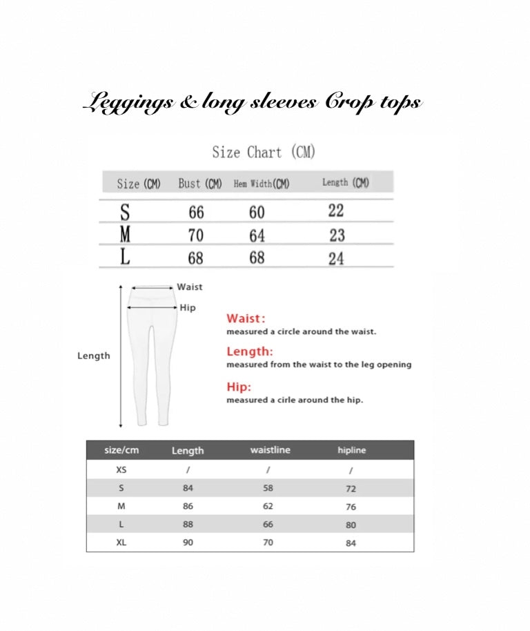 Leggings & Long Sleeve Crop top Sets (SL006)