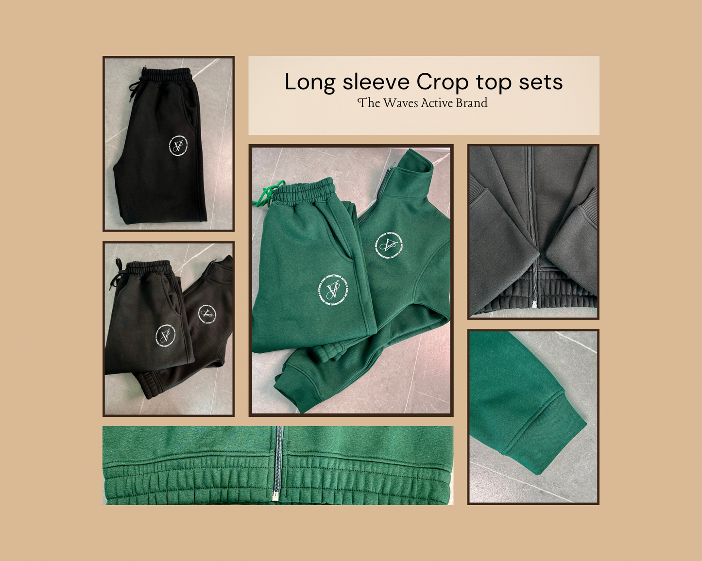 Long Sleeve Crop Top Sets (SL005)